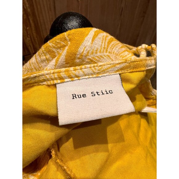 Yellow & White Palm Print Rue Stiic Womens Midi Dress With Spaghetti Straps & Op - Picture 6 of 9